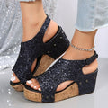 Miss | Sneakers Dames Zomer Glamour Sleehak - Kurk & Glitter - Miss Madera MIS-B35JJ0