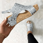 Miss | Sneakers Dames Zomer Glamour Sleehak - Kurk & Glitter - Miss Madera MIS-KOJFB6