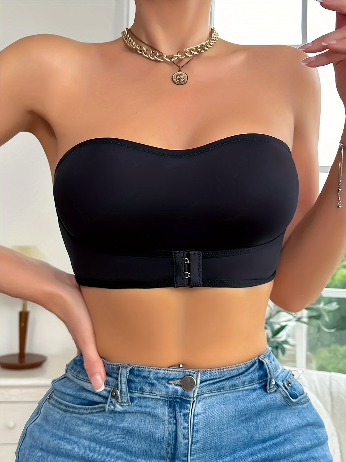 Miss | Sportkleding Dames Bandeau BH Naadloos Antislip - Katoenmix - Miss Madera MIS-J9CJ2X