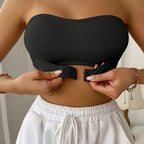 Miss | Sportkleding Dames Bandeau BH Naadloos Antislip - Katoenmix - Miss Madera MIS-DEBLMC
