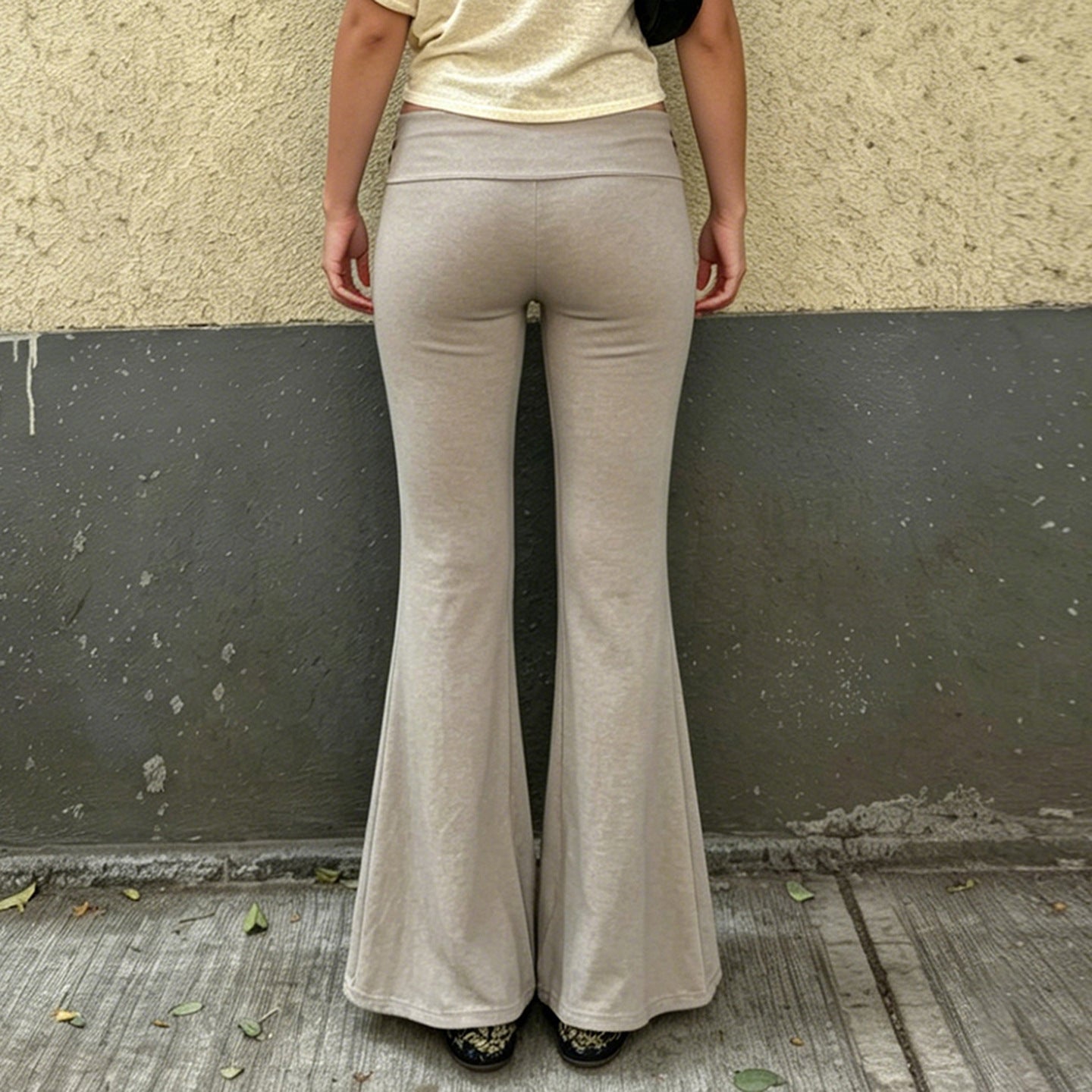 Miss | Sportkleding Dames Flared Yogabroek Omvouwband - Jersey - Miss Madera MIS-8U95VS