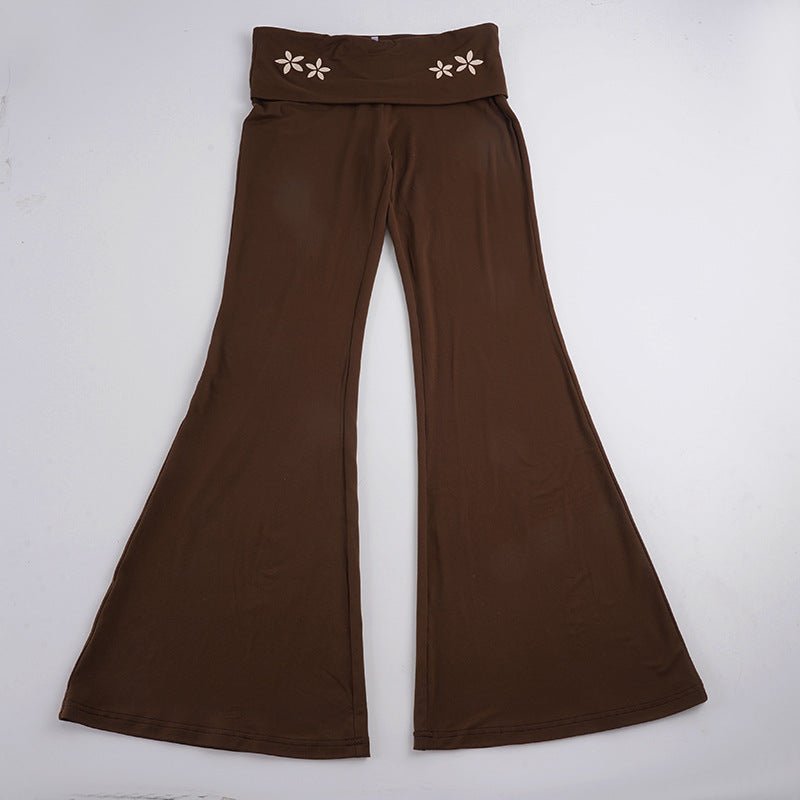 Miss | Sportkleding Dames Flared Yogabroek Omvouwband - Jersey - Miss Madera MIS-8U95VS