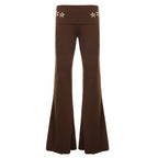 Miss | Sportkleding Dames Flared Yogabroek Omvouwband - Jersey - Miss Madera MIS-1KOA2D