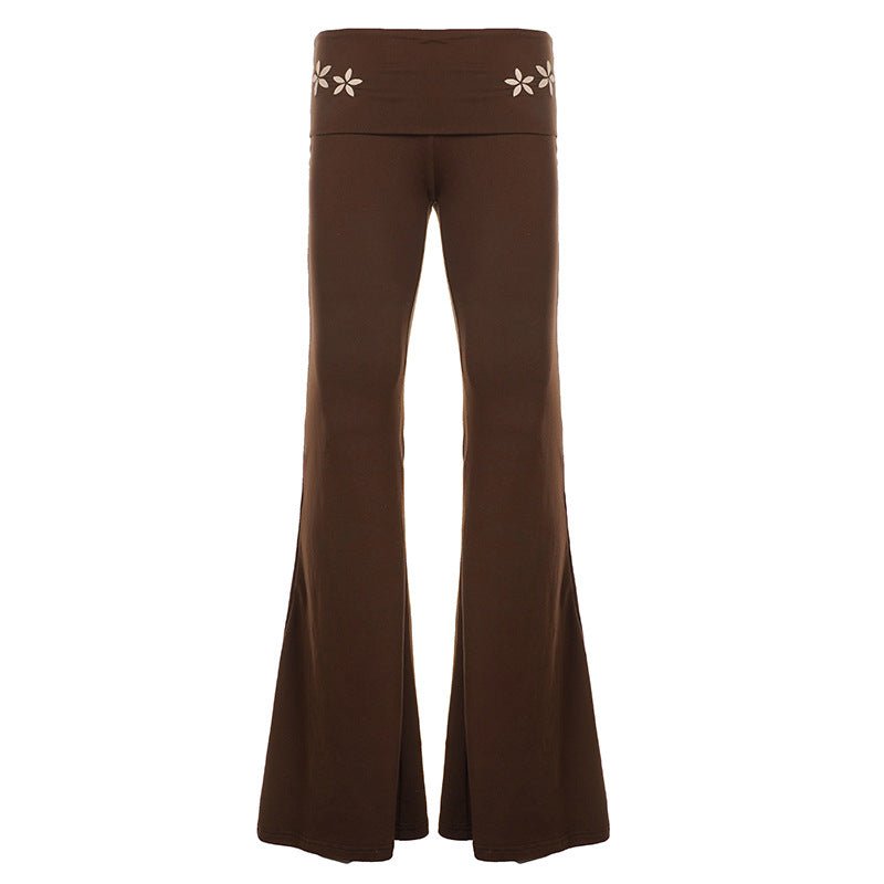 Miss | Sportkleding Dames Flared Yogabroek Omvouwband - Jersey - Miss Madera MIS-1KOA2D