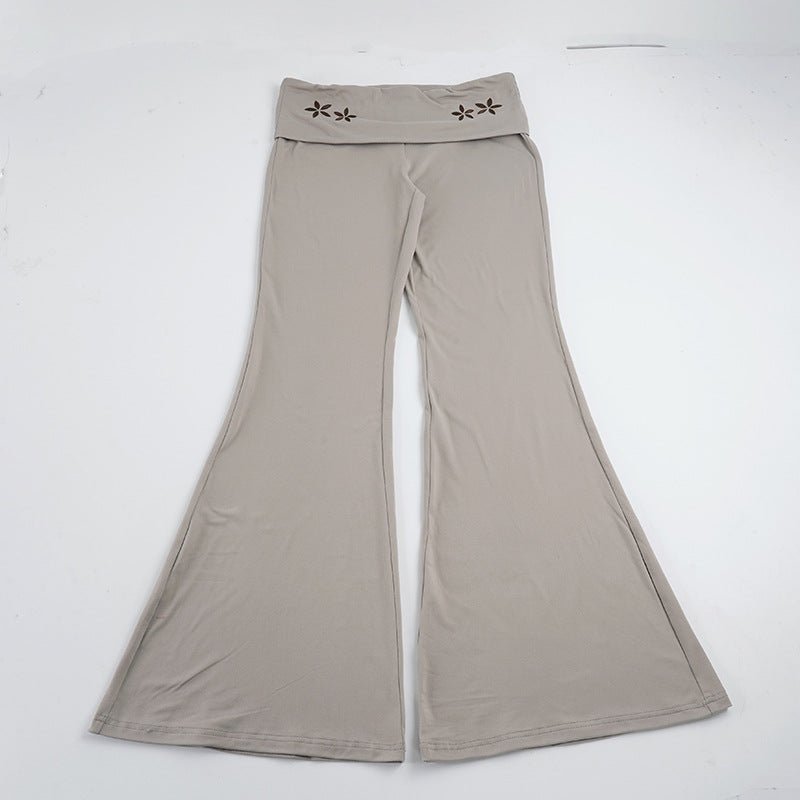 Miss | Sportkleding Dames Flared Yogabroek Omvouwband - Jersey - Miss Madera MIS-8U95VS
