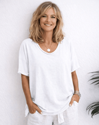 Miss | T-shirt Dames Oversized Ronde Hals - Katoen - Miss Madera MIS-910DJ2