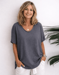 Miss | T-shirt Dames Oversized Ronde Hals - Katoen - Miss Madera MIS-3HFBJJ