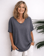 Miss | T-shirt Dames Oversized Ronde Hals - Katoen - Miss Madera MIS-3HFBJJ