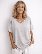 Miss | T-shirt Dames Oversized Ronde Hals - Katoen - Miss Madera MIS-TQZ2I3