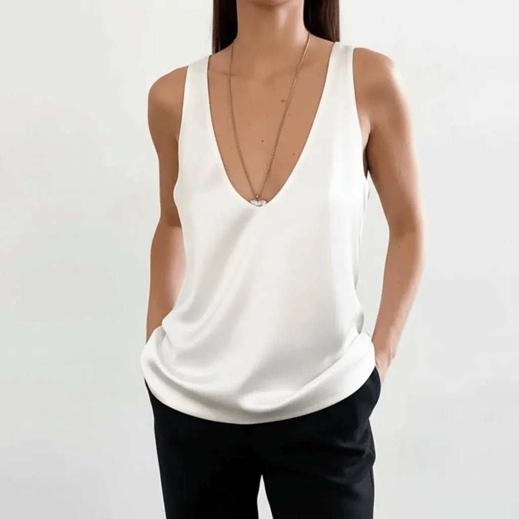 Miss | Tanktop Dames Casual Relaxed - 100% satijn - Miss Madera