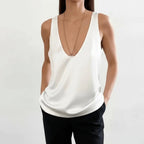 Miss | Tanktop Dames Casual Relaxed - 100% satijn - Miss Madera