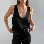Miss | Tanktop Dames Casual Relaxed - 100% satijn - Miss Madera