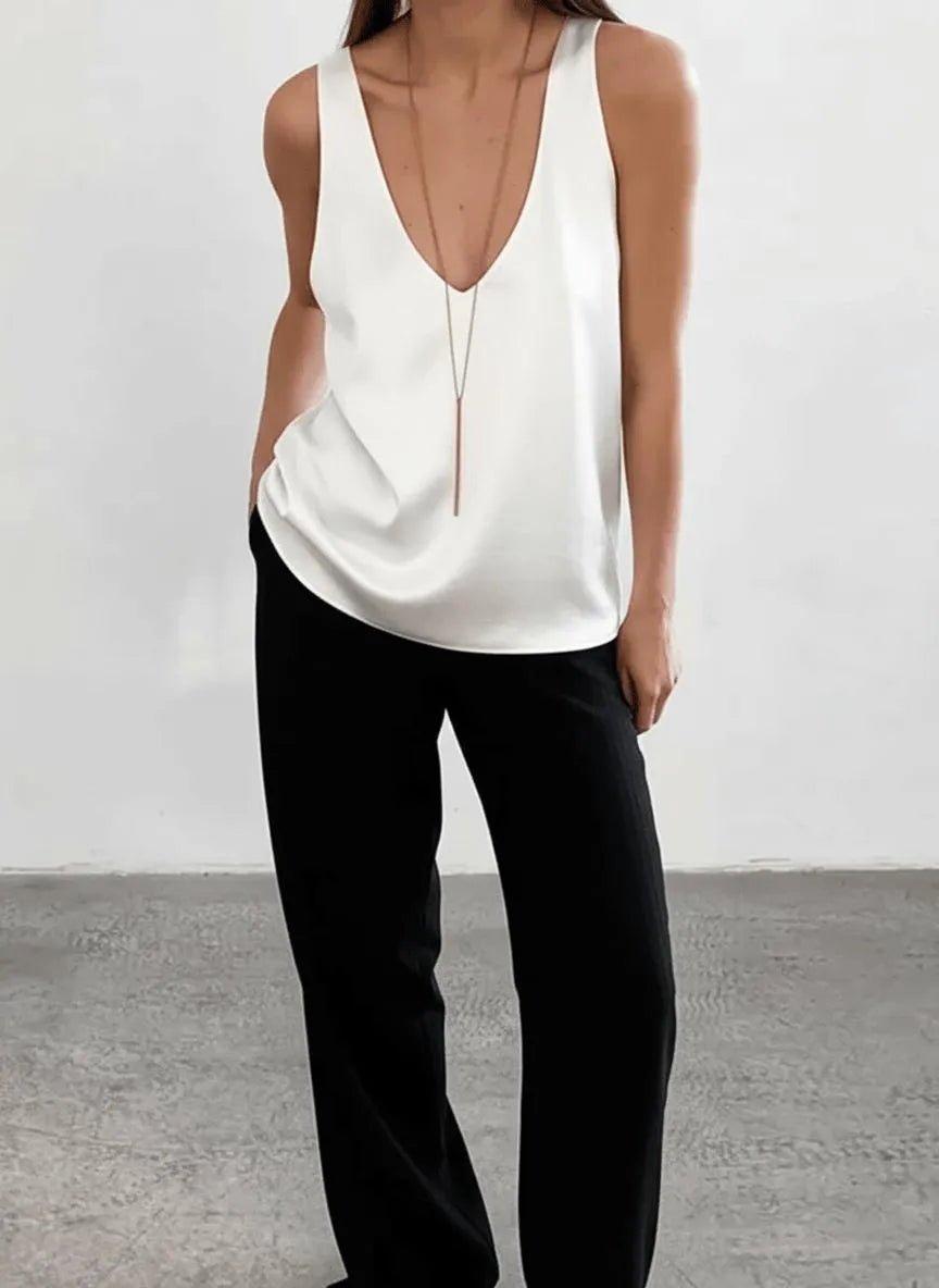 Miss | Tanktop Dames Casual Relaxed - 100% satijn - Miss Madera