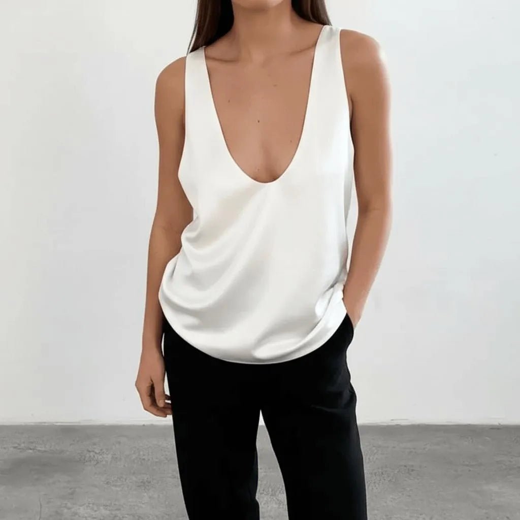 Miss | Tanktop Dames Casual Relaxed - 100% satijn - Miss Madera
