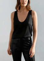 Miss | Tanktop Dames Casual Relaxed - 100% satijn - Miss Madera