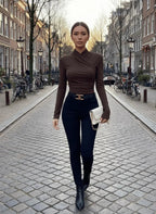 Miss | Top Dames Casual - Stretch knit - Miss Madera