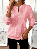 Miss | Top Dames Gebreid Zip-detail Slim Fit - Gebreid - Miss Madera MIS-RZ3BFN