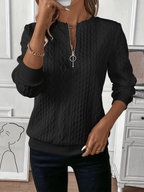 Miss | Top Dames Gebreid Zip-detail Slim Fit - Gebreid - Miss Madera MIS-1DU5F2