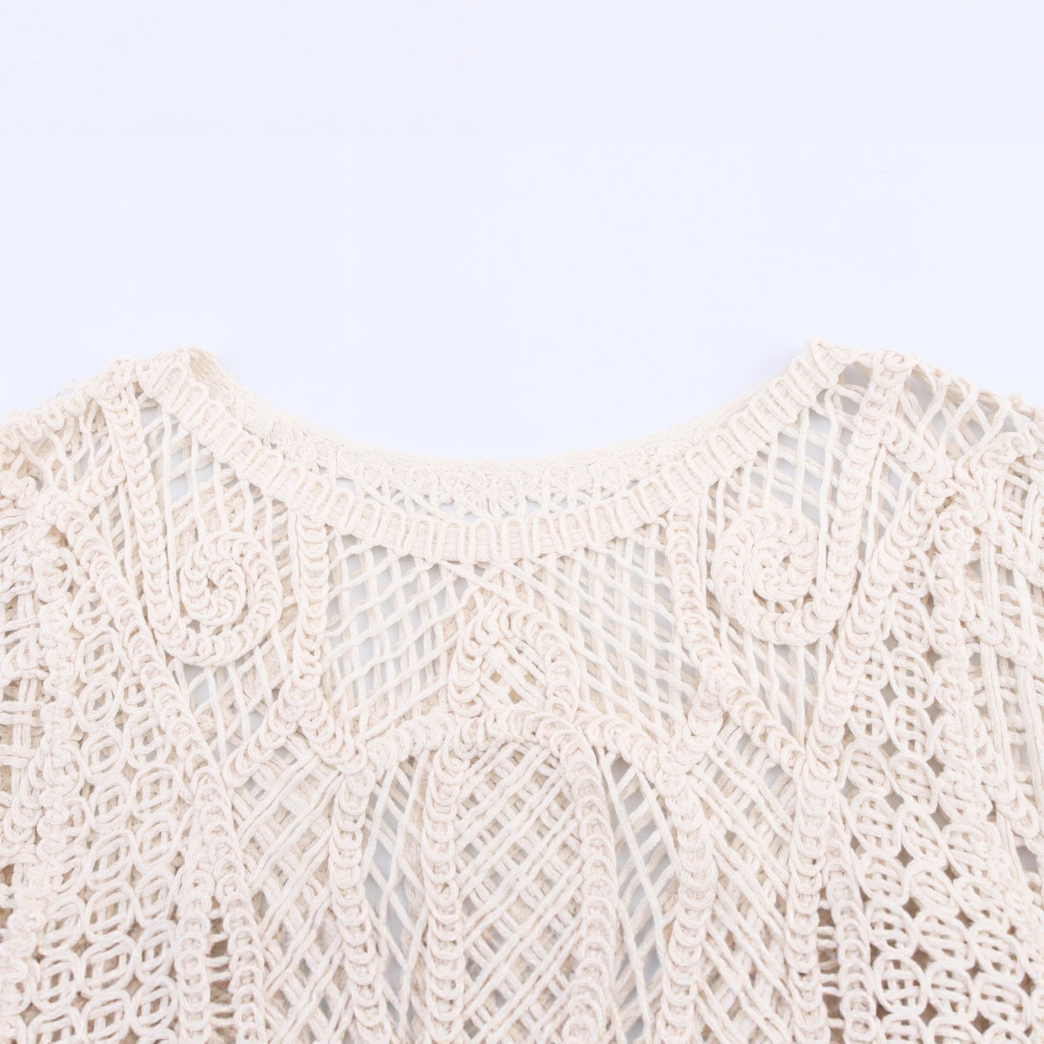 Miss | Top Dames Gehaakt Cropped Lange Mouw Ronde Hals - Miss Madera MIS-F8FFJ3