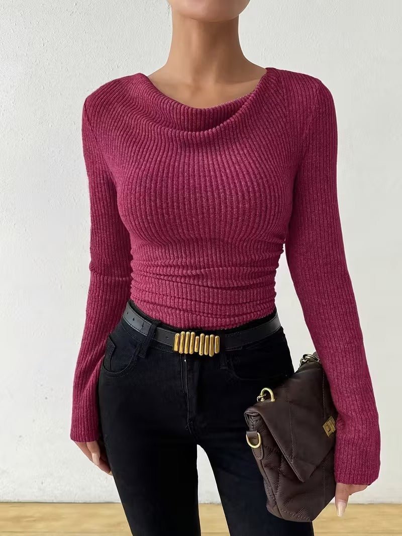 Miss | Top Dames Geribd Longsleeve Getailleerd - Miss Madera MIS-W7K26O