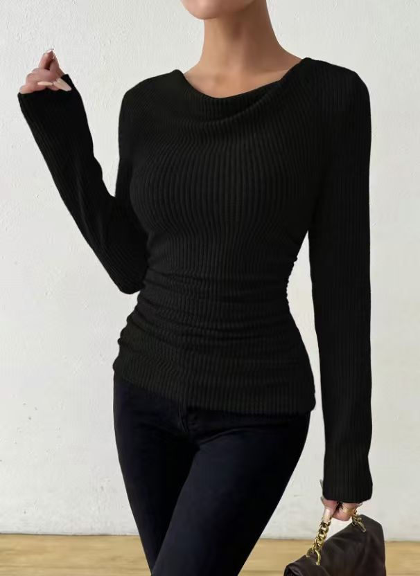 Miss | Top Dames Geribd Longsleeve Getailleerd - Miss Madera MIS-RJL3GB