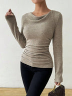 Miss | Top Dames Geribd Longsleeve Getailleerd - Miss Madera MIS-M3JSMH