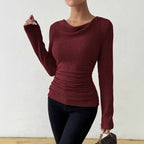Miss | Top Dames Geribd Longsleeve Getailleerd - Miss Madera MIS-RJL3GB