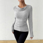 Miss | Top Dames Geribd Longsleeve Getailleerd - Miss Madera MIS-RJL3GB