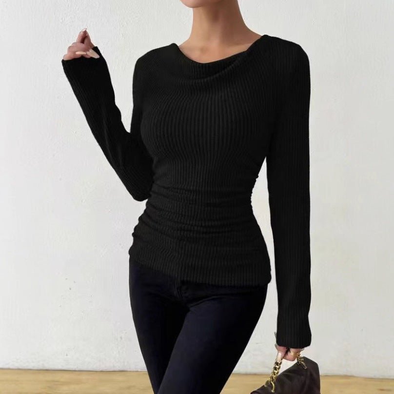 Miss | Top Dames Geribd Longsleeve Getailleerd - Miss Madera MIS-RJL3GB