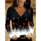 Miss | Top Dames Glitter Intarsia V-hals - Stretch Jersey - Miss Madera MIS-9OBB3Q