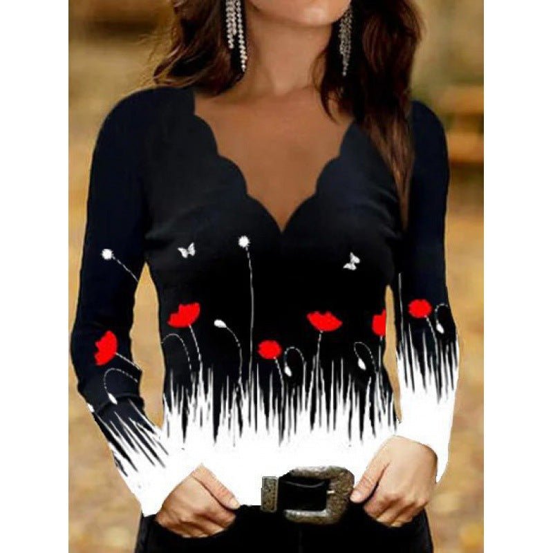 Miss | Top Dames Glitter Intarsia V-hals - Stretch Jersey - Miss Madera MIS-9OBB3Q