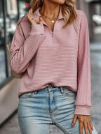 Miss | Top Dames Half-Zip V-hals Dagelijks - Viscose - Miss Madera MIS-I8XKEW