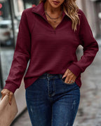 Miss | Top Dames Half-Zip V-hals Dagelijks - Viscose - Miss Madera MIS-5D60J1
