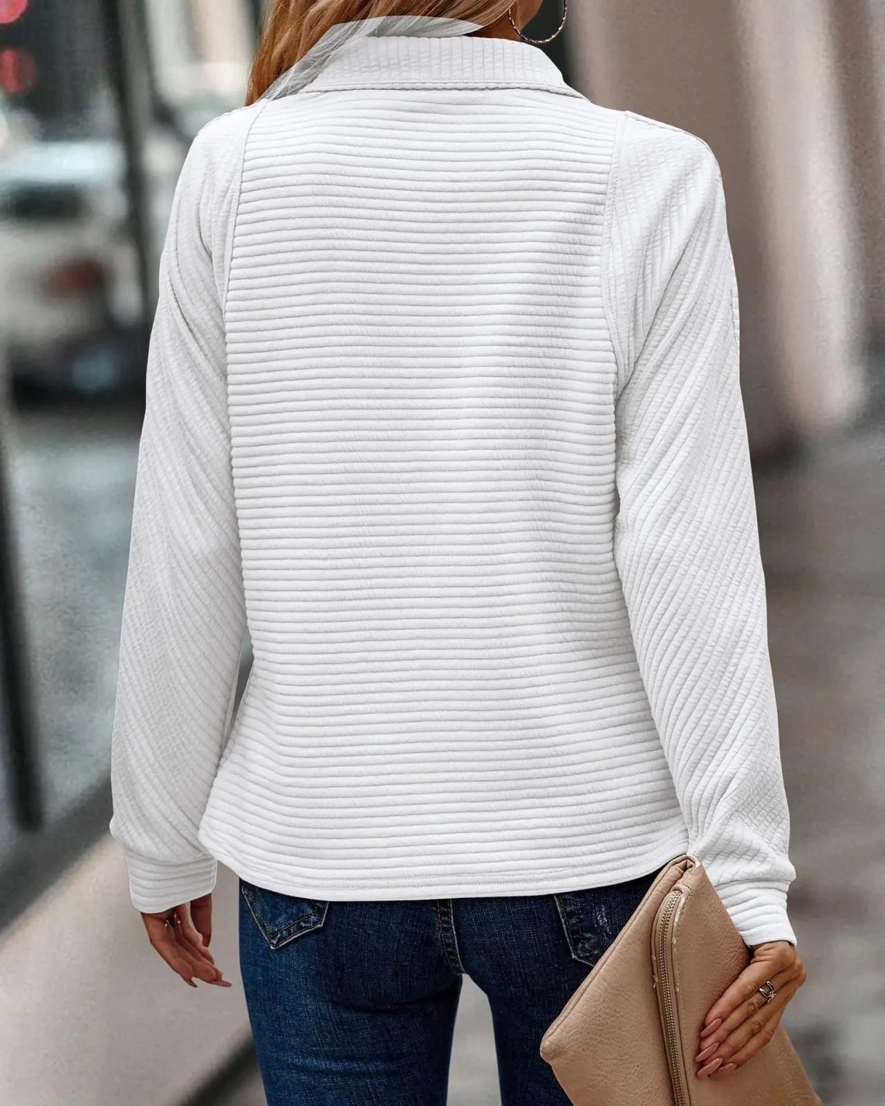 Miss | Top Dames Half-Zip V-hals Dagelijks - Viscose - Miss Madera MIS-I8XKEW