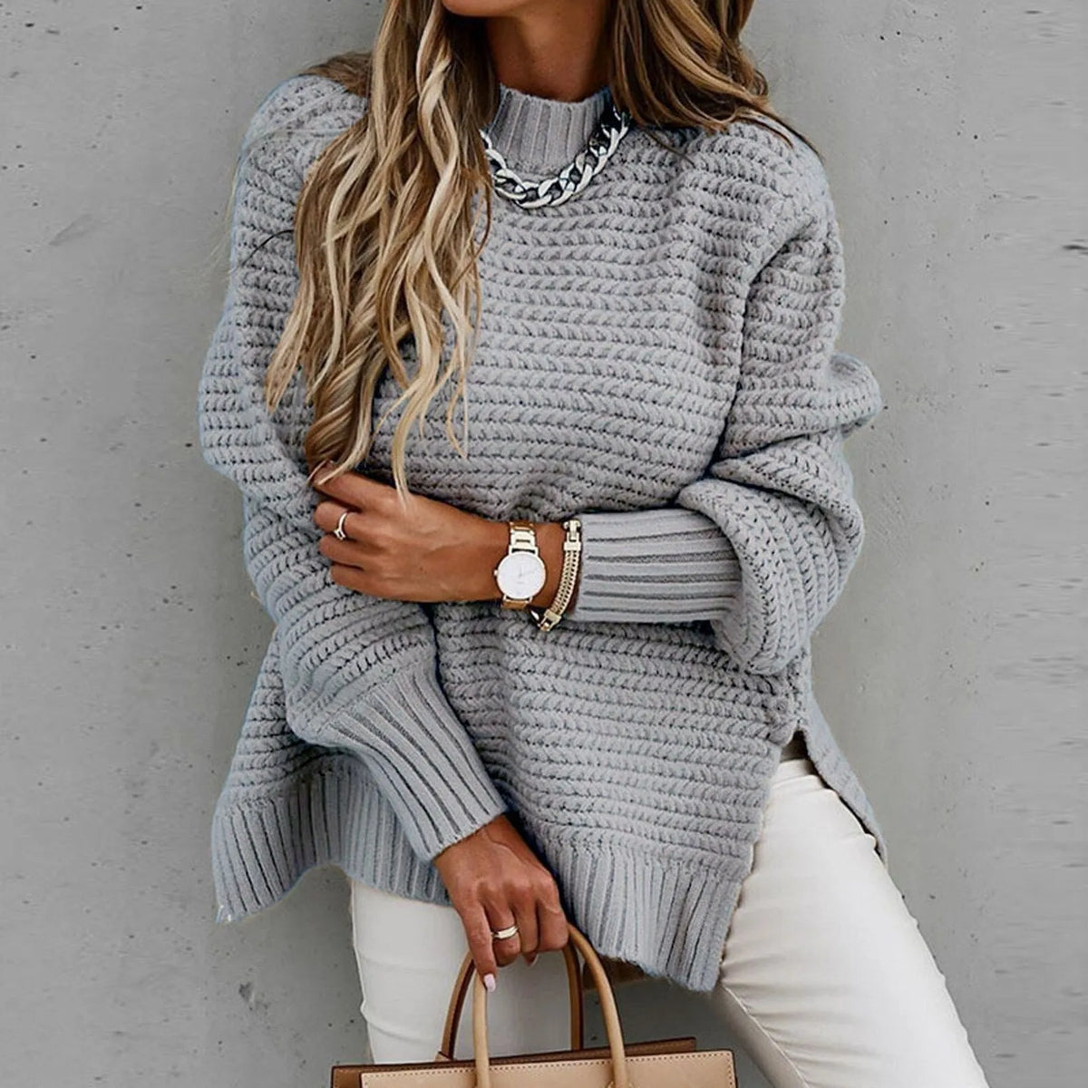 Miss | Top Dames Herfst/Winter Relaxed Mockneck - Gebreid - Miss Madera MIS-6TSP3U