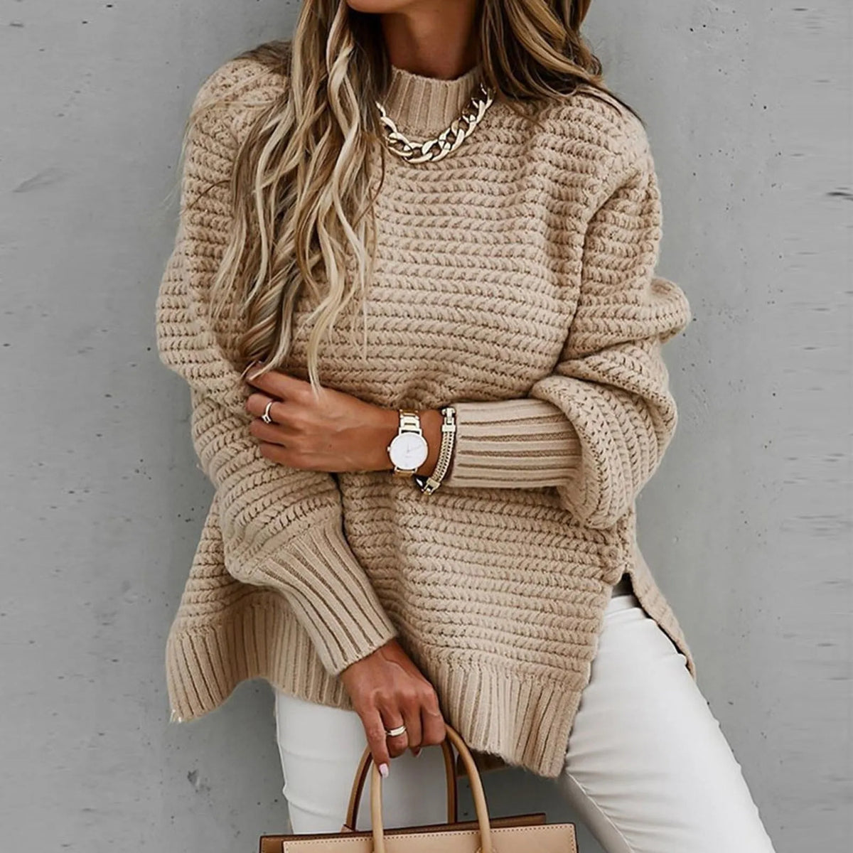 Miss | Top Dames Herfst/Winter Relaxed Mockneck - Gebreid - Miss Madera MIS-6TSP3U