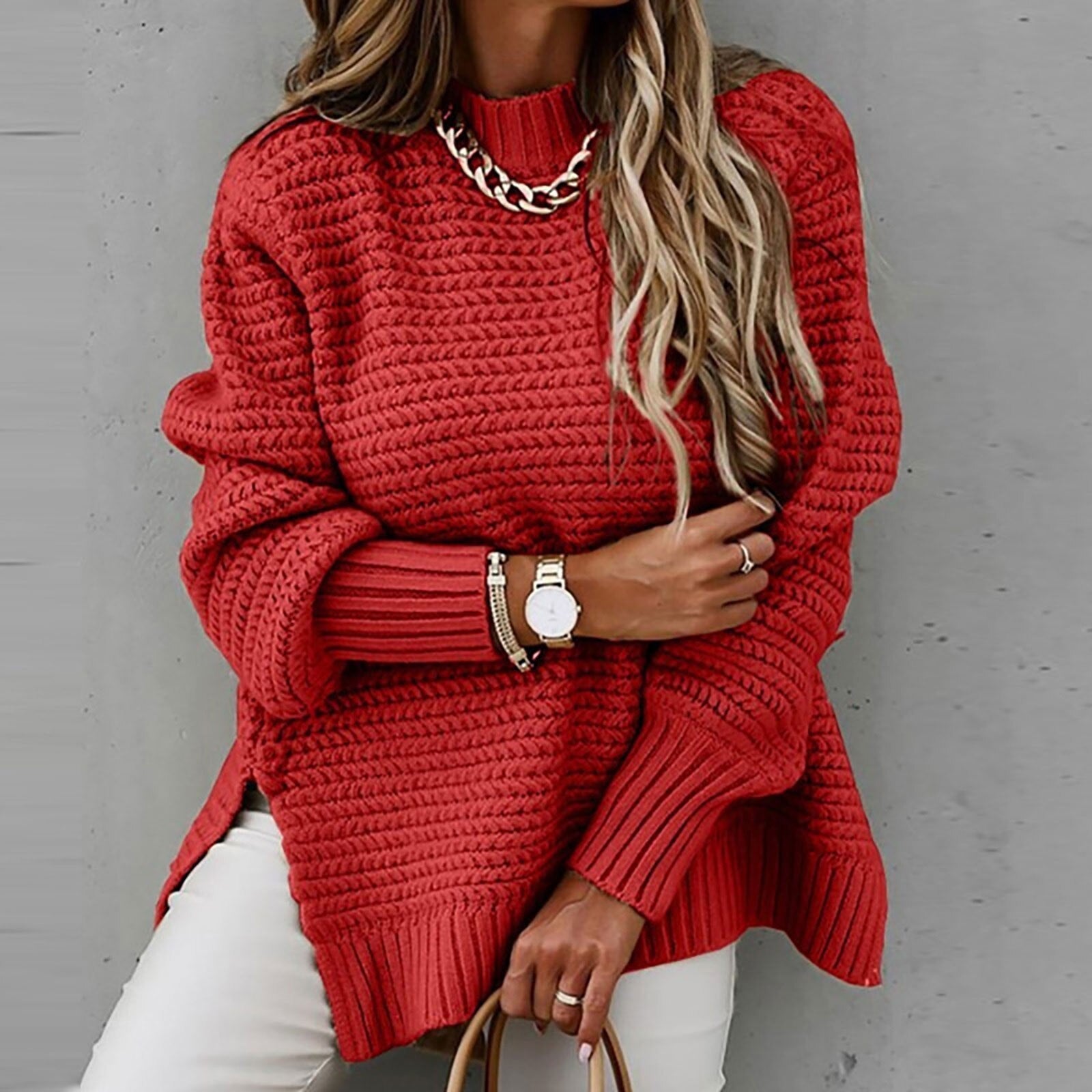 Miss | Top Dames Herfst/Winter Relaxed Mockneck - Gebreid - Miss Madera MIS-USYS6A