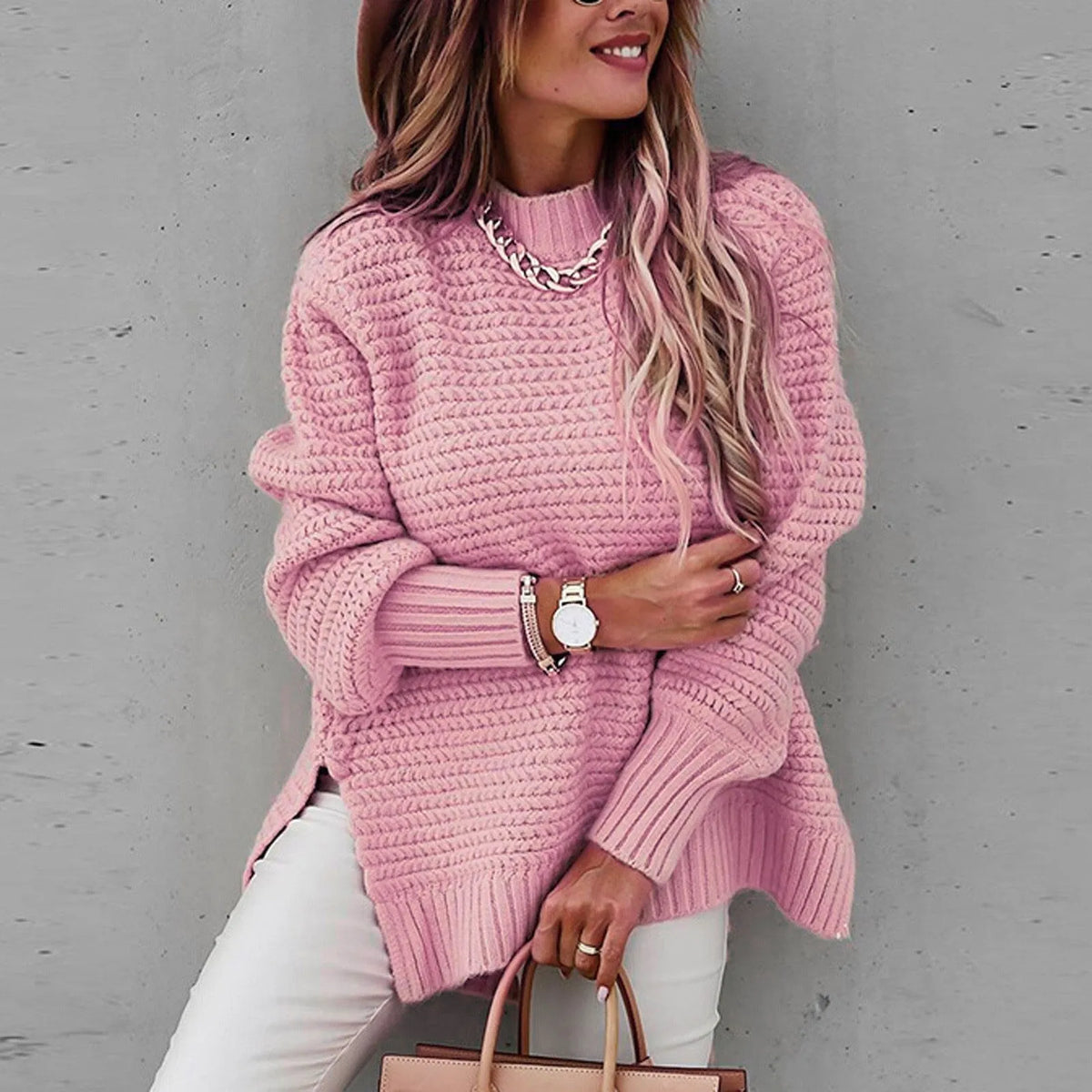 Miss | Top Dames Herfst/Winter Relaxed Mockneck - Gebreid - Miss Madera MIS-GQC3WW