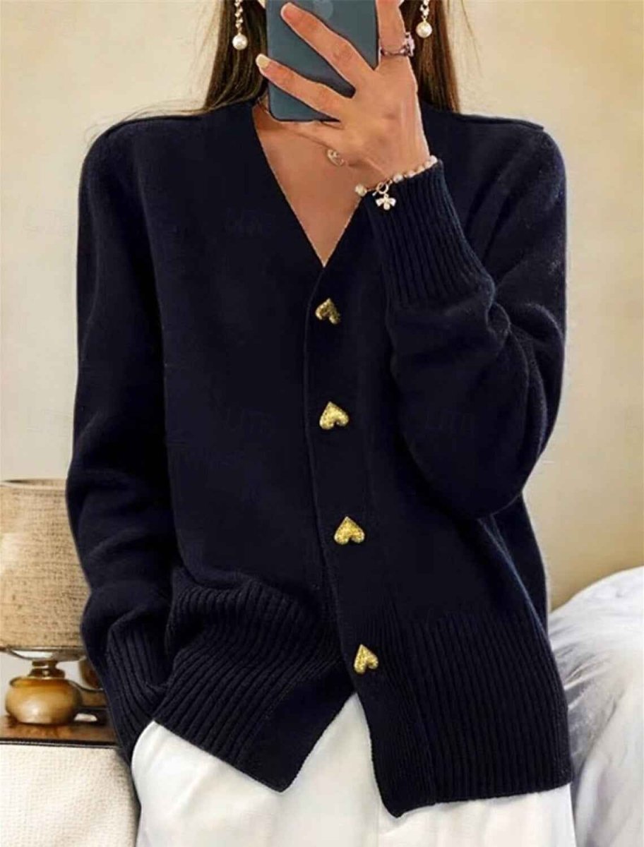 Miss | Top Dames Klassieke Cardigan met Knoopsluiting - Gebreid - Miss Madera MIS-477FDM
