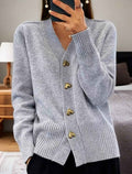 Miss | Top Dames Klassieke Cardigan met Knoopsluiting - Gebreid - Miss Madera MIS-RSVGAJ
