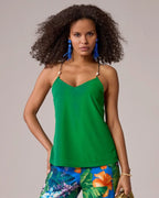 Miss | Top Dames Knit Beaded Strap - Katoen - Miss Madera MIS-1PS84P