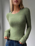 Miss | Top Dames Longsleeve Regular Fit - Getextureerd Katoen - Miss Madera MIS-AB3C04