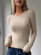 Miss | Top Dames Longsleeve Regular Fit - Getextureerd Katoen - Miss Madera MIS-LDVWI7