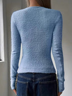 Miss | Top Dames Longsleeve Regular Fit - Getextureerd Katoen - Miss Madera MIS-AB3C04