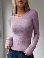 Miss | Top Dames Longsleeve Regular Fit - Getextureerd Katoen - Miss Madera MIS-OW7JVW