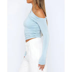 Miss | Top Dames Off-Shoulder Twisted Longsleeve - Stretchstof - Miss Madera MIS-CREV0O