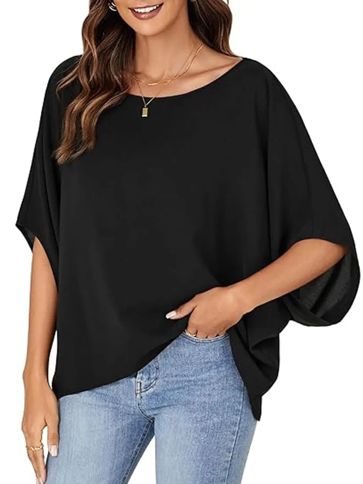 Miss | Top Dames One-Shoulder Oversized - Polyester - Miss Madera MIS-9UOFQH