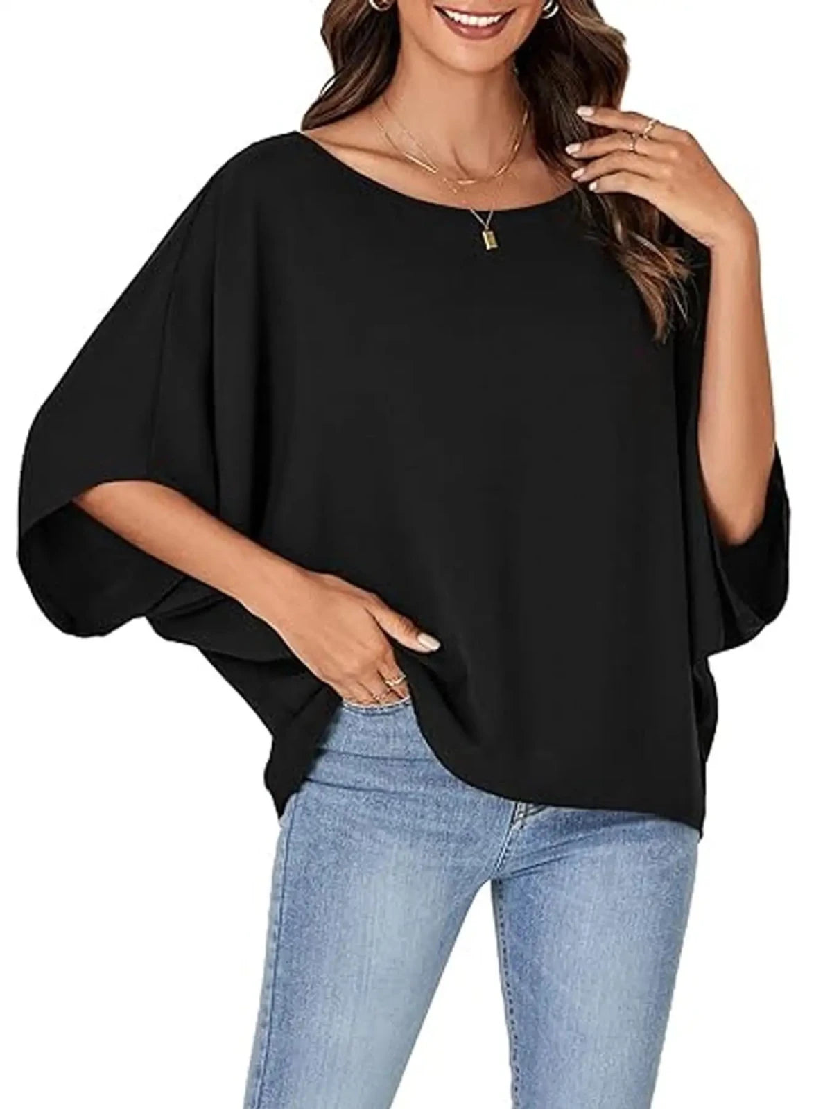 Miss | Top Dames One-Shoulder Oversized - Polyester - Miss Madera MIS-9UOFQH