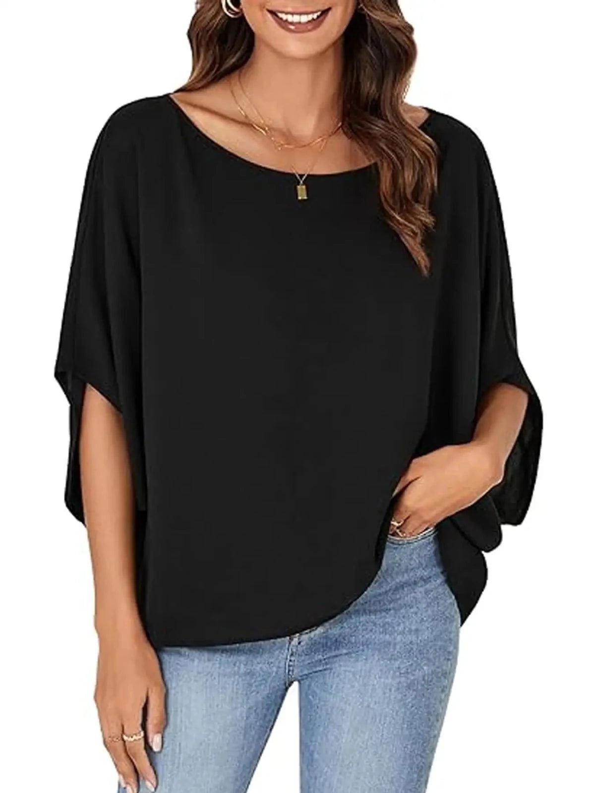 Miss | Top Dames One-Shoulder Oversized - Polyester - Miss Madera MIS-9UOFQH