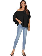 Miss | Top Dames One-Shoulder Oversized - Polyester - Miss Madera MIS-9UOFQH